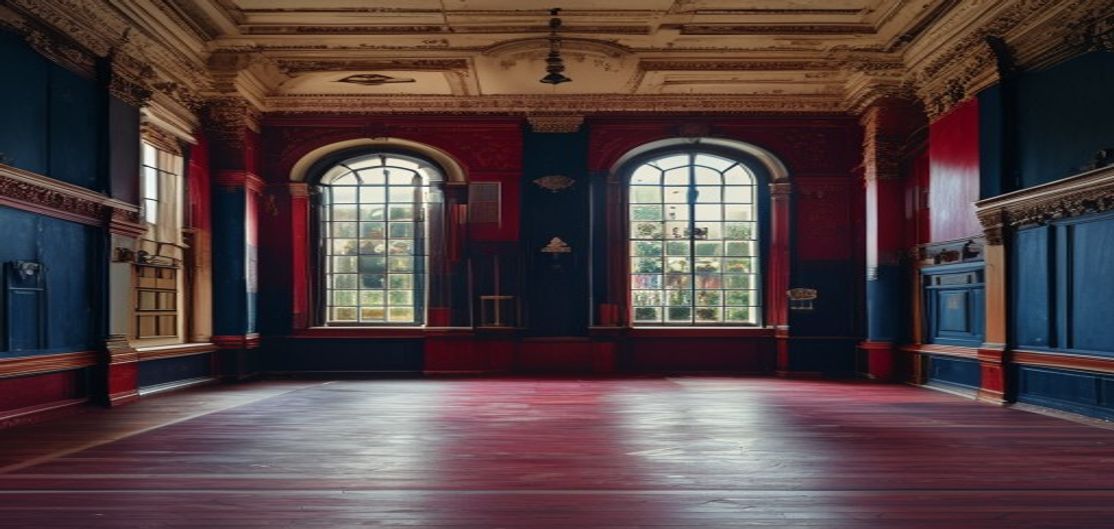 Salle d'étude patrimoniale aux grandes fenêtres, architecture institutionnelle classique